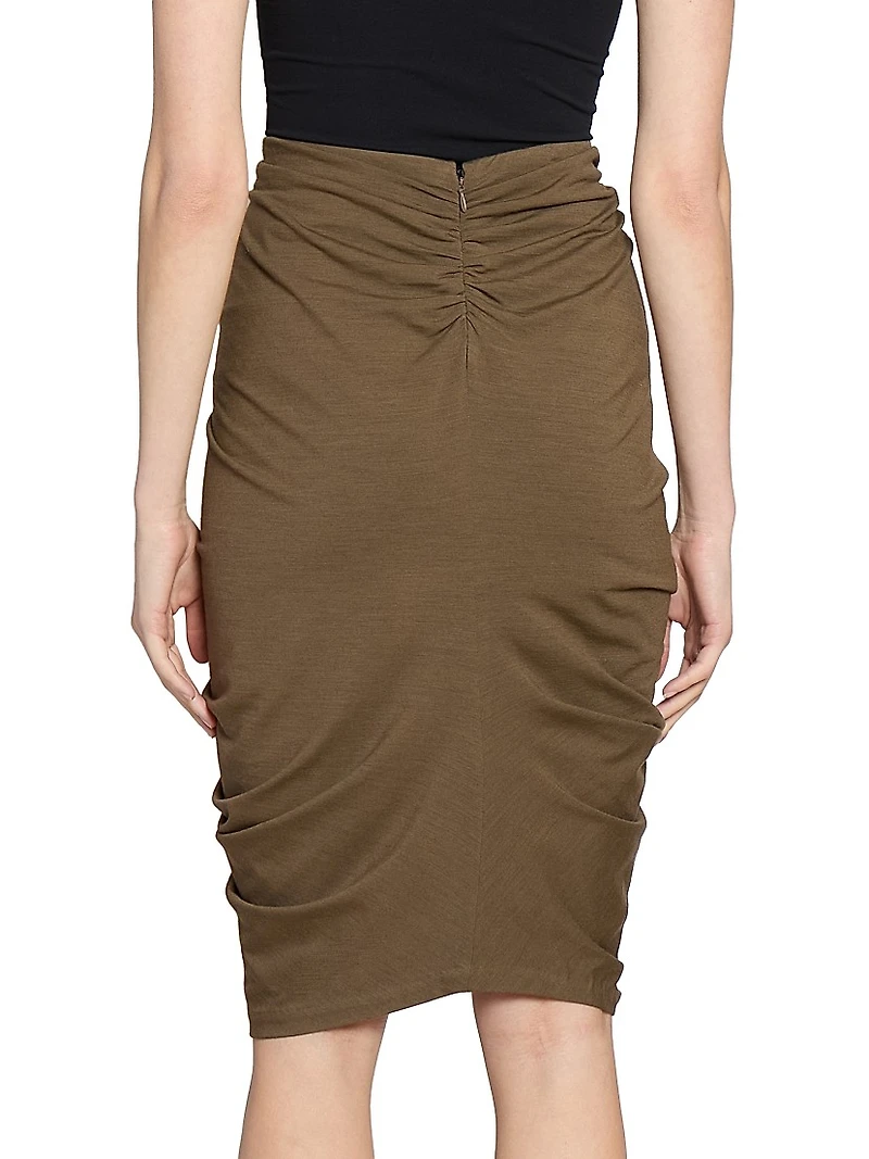 Anny Draped Asymmetric Midi-Skirt