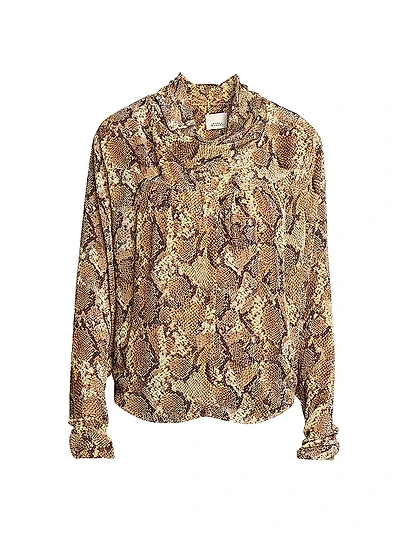 Cherley Snake Silk-Blend Top