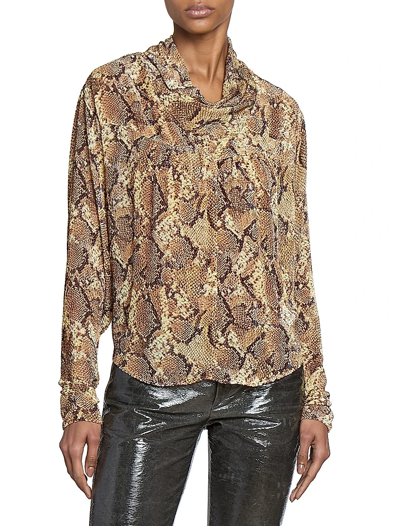 Cherley Snake Silk-Blend Top
