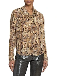 Cherley Snake Silk-Blend Top