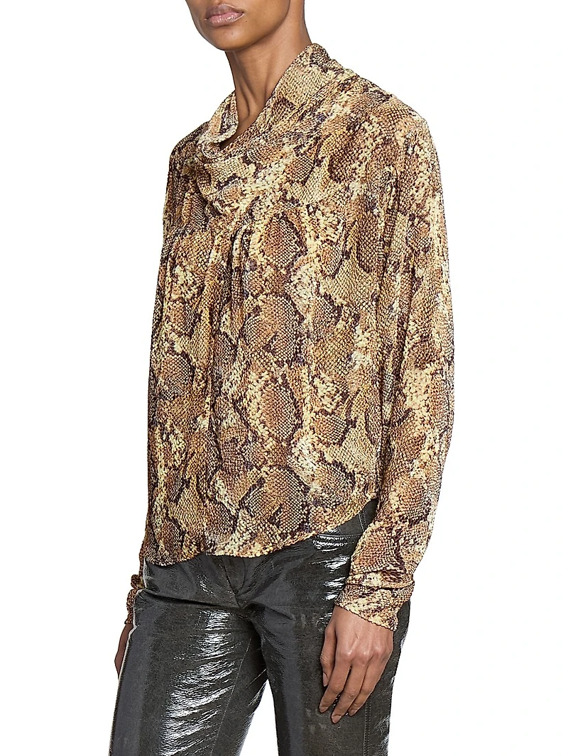 Cherley Snake Silk-Blend Top