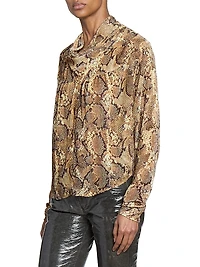 Cherley Snake Silk-Blend Top