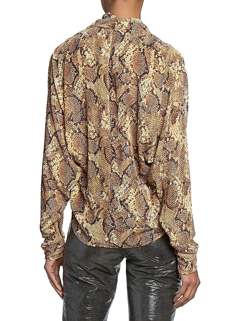 Cherley Snake Silk-Blend Top
