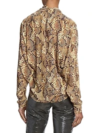 Cherley Snake Silk-Blend Top