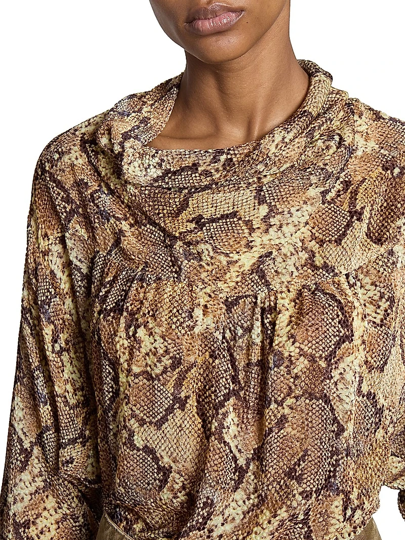 Cherley Snake Silk-Blend Top