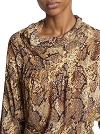 Cherley Snake Silk-Blend Top