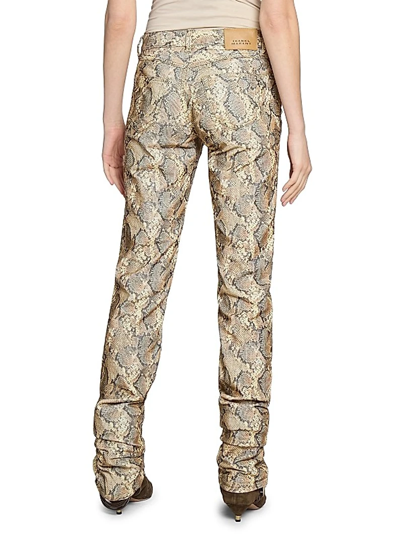 Ferni Snake Straight-Leg Jeans