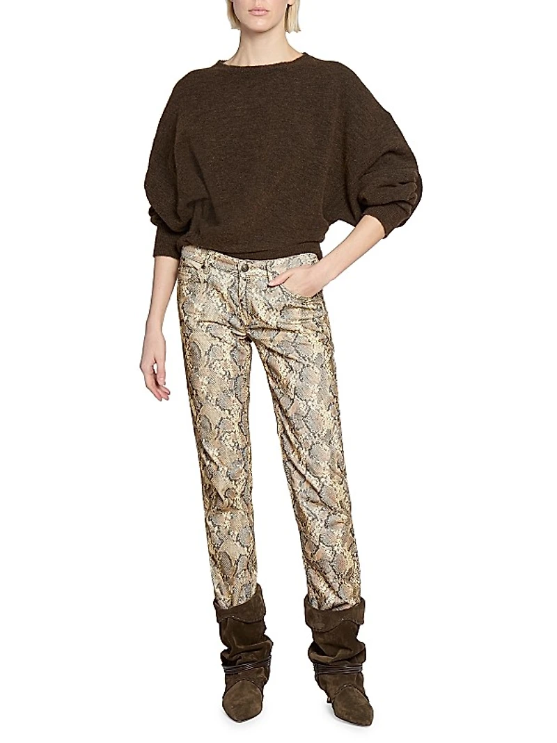 Ferni Snake Straight-Leg Jeans