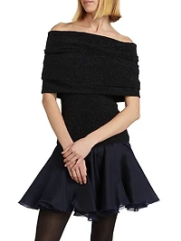 Waisted Bubble Dress with Bias Panels