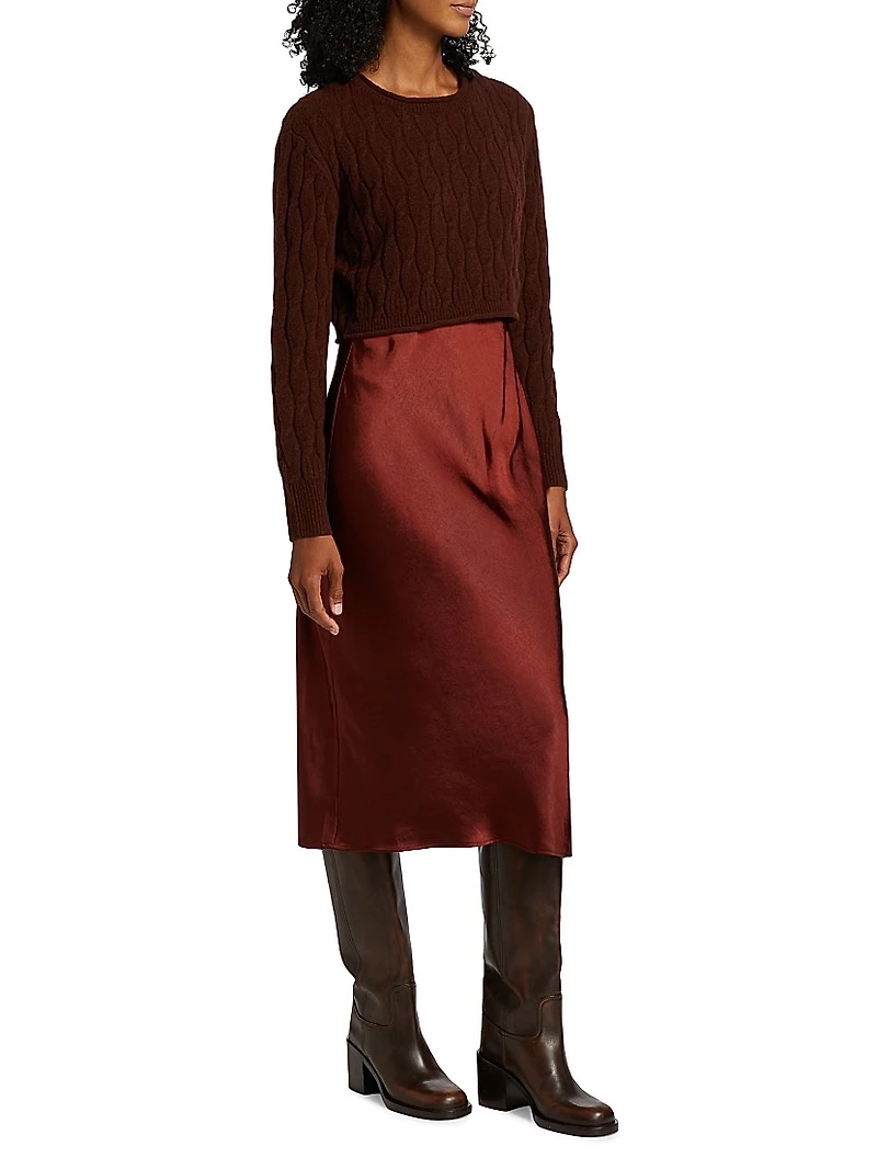 Jac Pieced Layered Midi-Dress