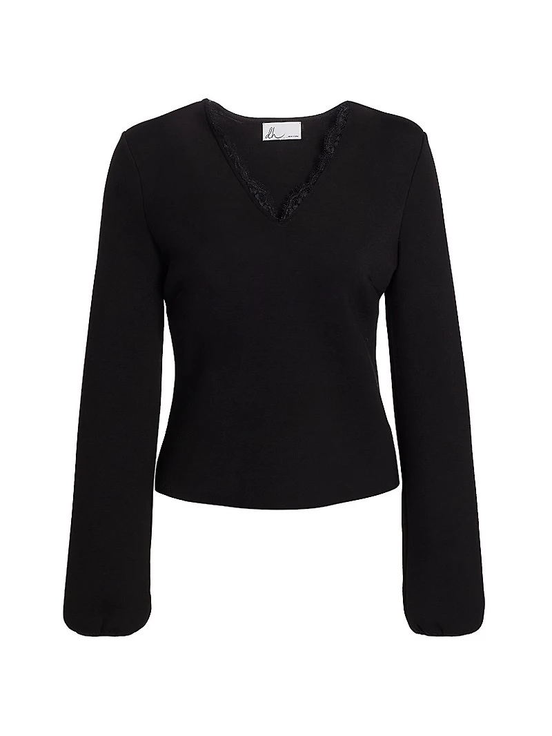 Felicity Lace-Trim V-Neck Top