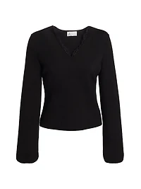 Felicity Lace-Trim V-Neck Top