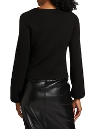 Felicity Lace-Trim V-Neck Top