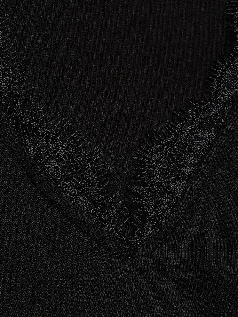 Felicity Lace-Trim V-Neck Top