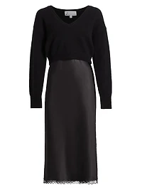 Mis Pieced Layered Midi-Dress