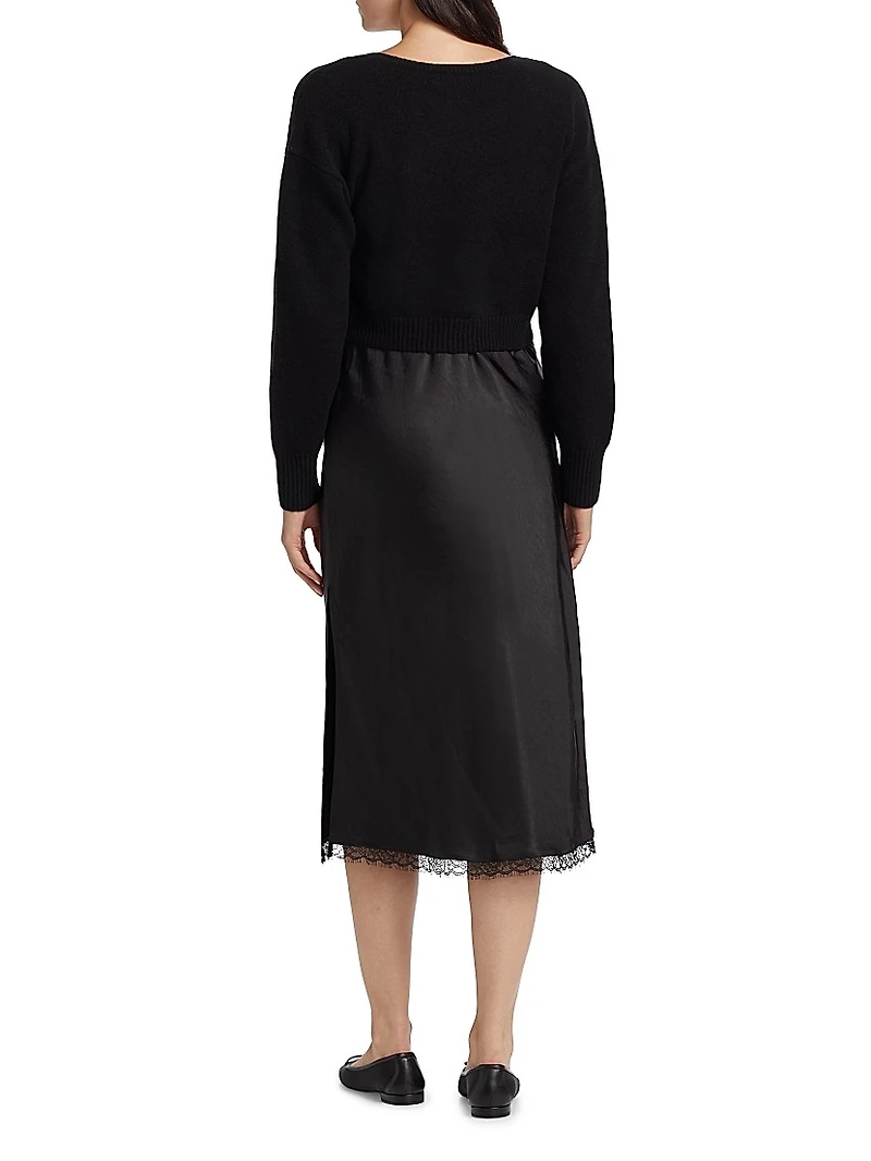 Mis Pieced Layered Midi-Dress