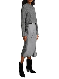 Kaz Wool-Blend Layered Midi-Dress