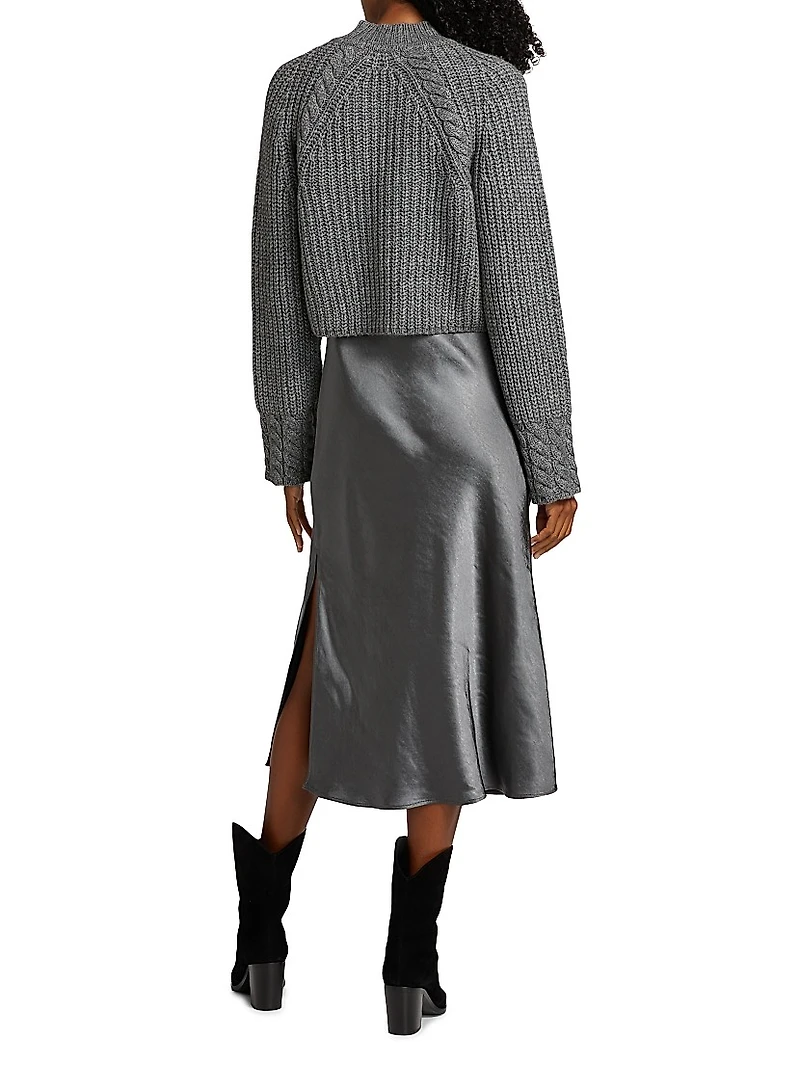 Kaz Wool-Blend Layered Midi-Dress