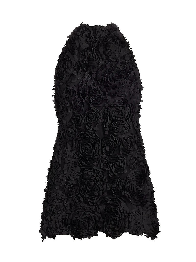 Soiree Season Megan Floral Rosette Halterneck Minidress