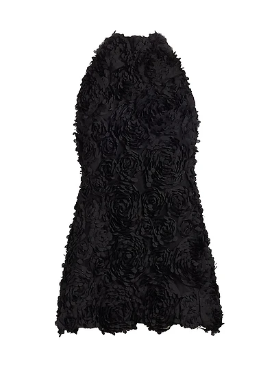 Soiree Season Megan Floral Rosette Halterneck Minidress