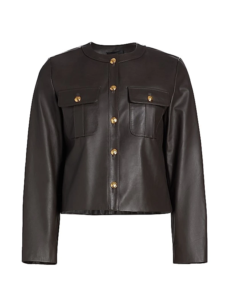 Kitra Leather Crop Jacket