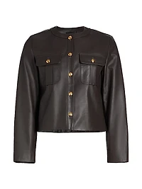 Kitra Leather Crop Jacket