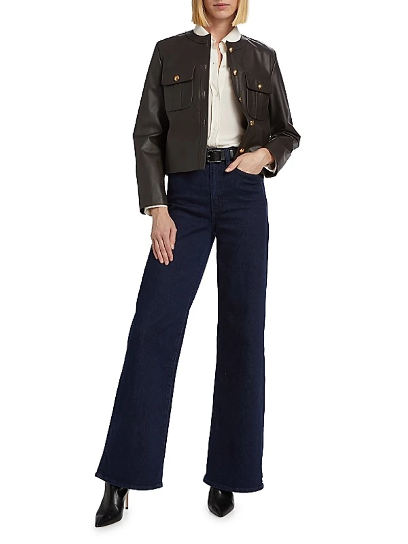 Kitra Leather Crop Jacket