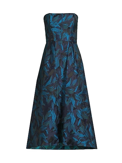 Floral Jacquard Fit & Flare Cocktail Dress