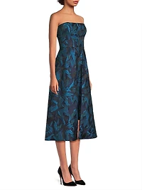 Floral Jacquard Fit & Flare Cocktail Dress