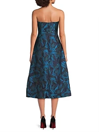 Floral Jacquard Fit & Flare Cocktail Dress