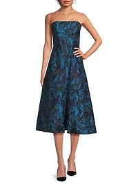 Floral Jacquard Fit & Flare Cocktail Dress