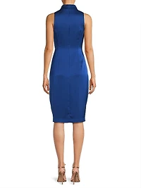 Crepe-Back Satin Twist Cocktail Dress