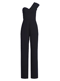 Stretch Crepe One-Shoulder Jumpsuit