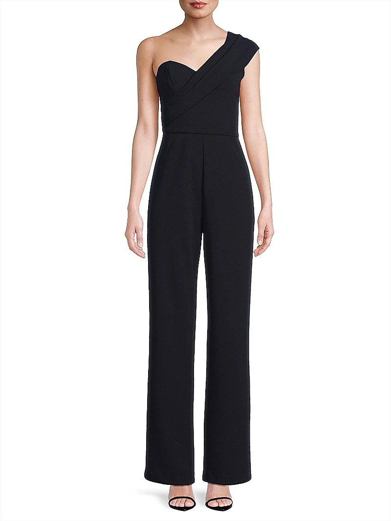 Stretch Crepe One-Shoulder Jumpsuit