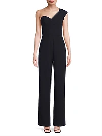 Stretch Crepe One-Shoulder Jumpsuit