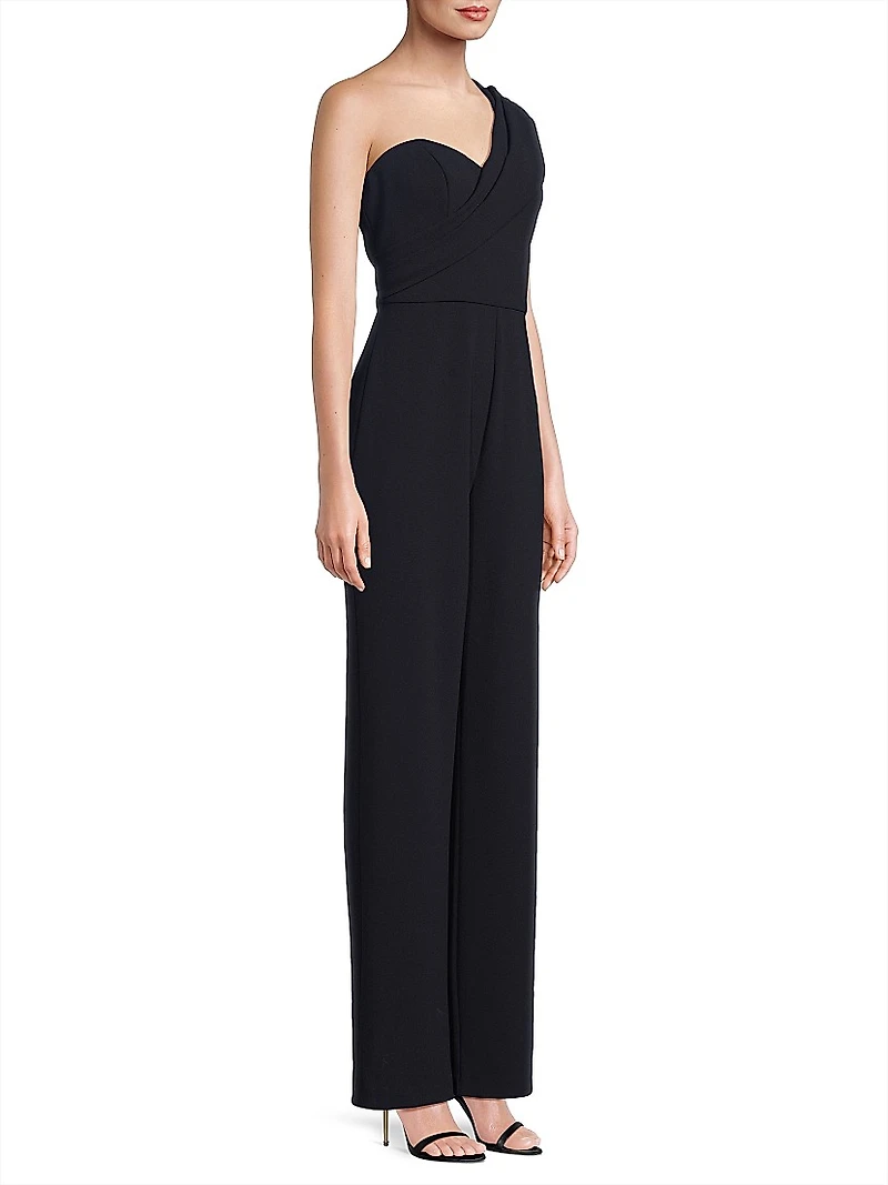 Stretch Crepe One-Shoulder Jumpsuit