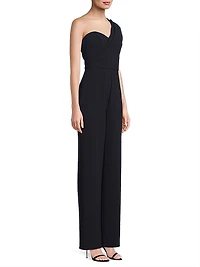 Stretch Crepe One-Shoulder Jumpsuit