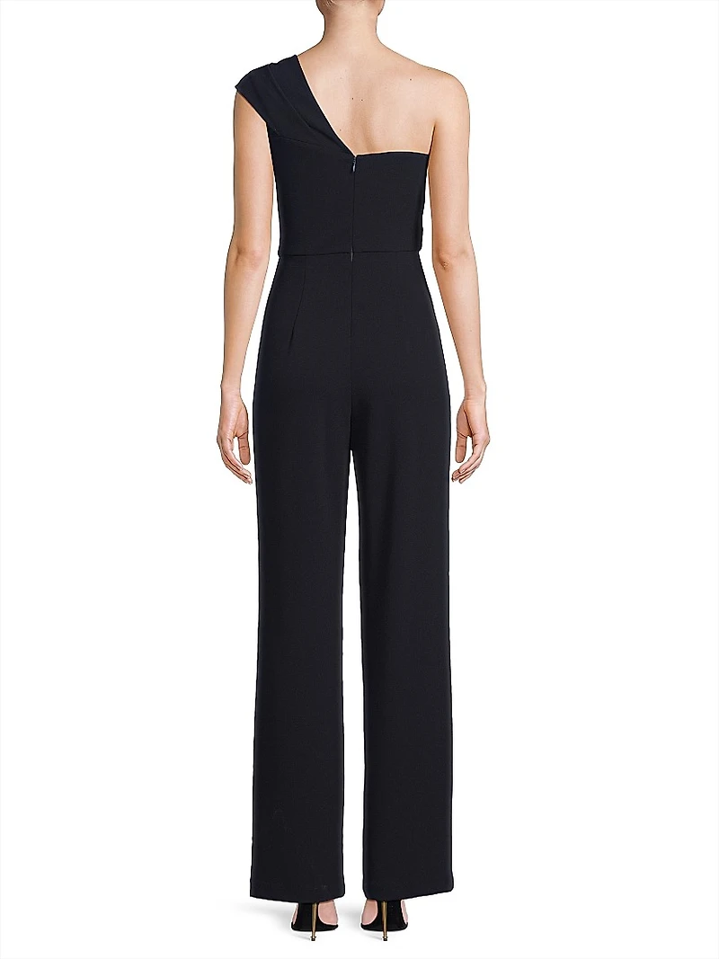 Stretch Crepe One-Shoulder Jumpsuit