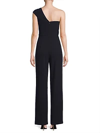 Stretch Crepe One-Shoulder Jumpsuit