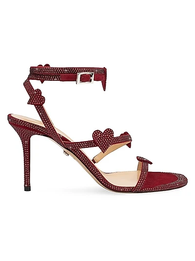 Petit Coeur 85MM Strass Suede Sandals