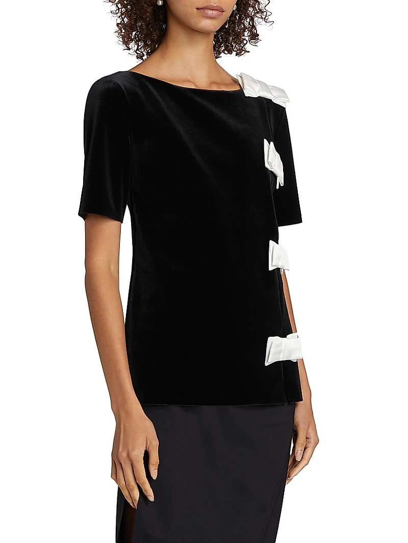 Ery Bow Velvet Top