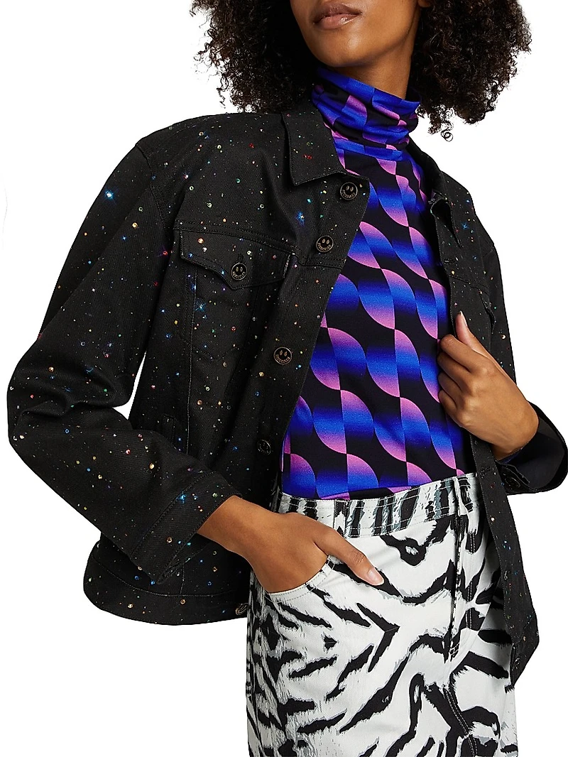 Cosmo Printed Denim Jacket