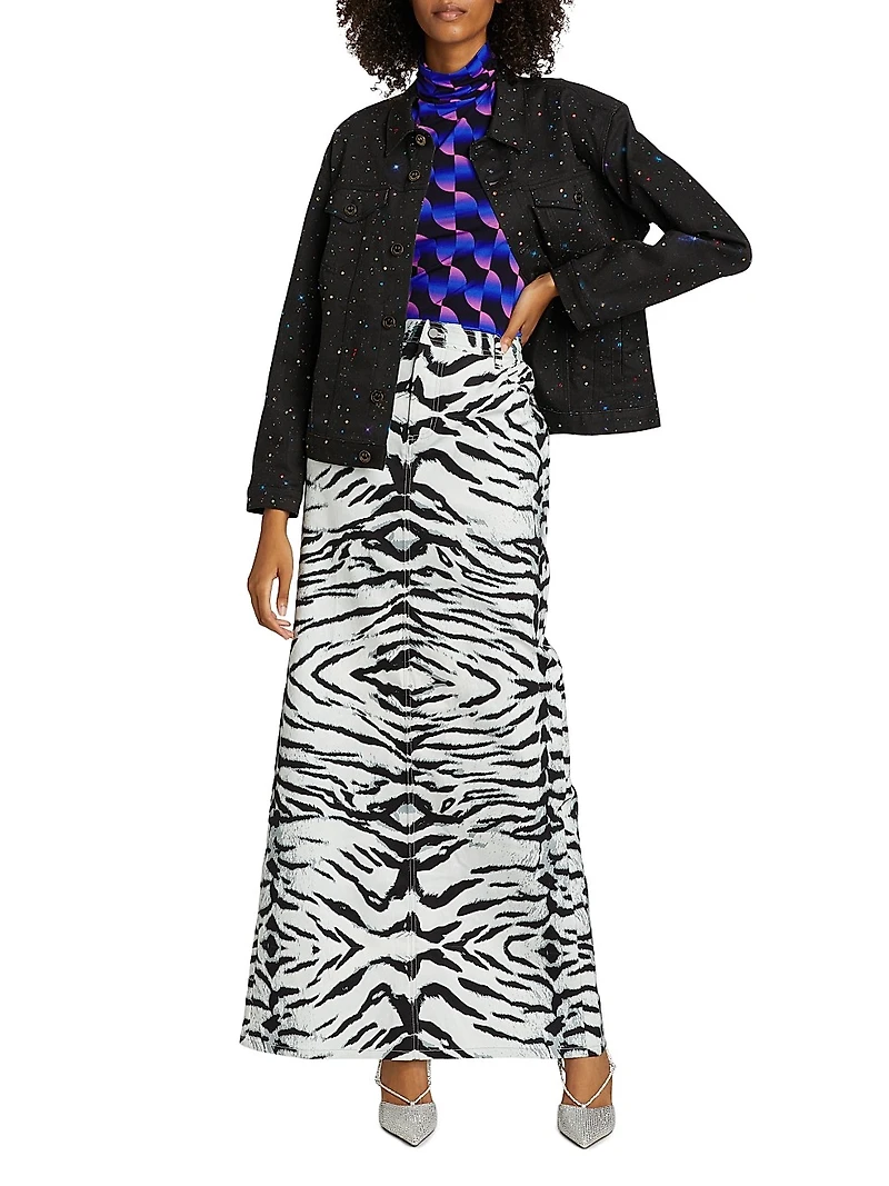 Cosmo Printed Denim Jacket