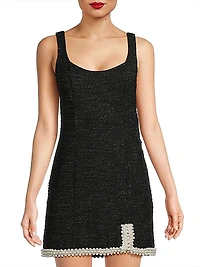 Oleta Embellished Tweed Minidress