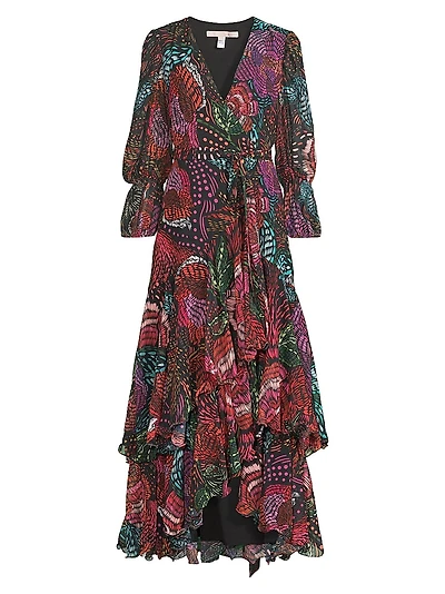 Carlotta Floral Tiered Wrap Maxi Dress