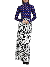 Saucer Geo Jersey Turtleneck Top