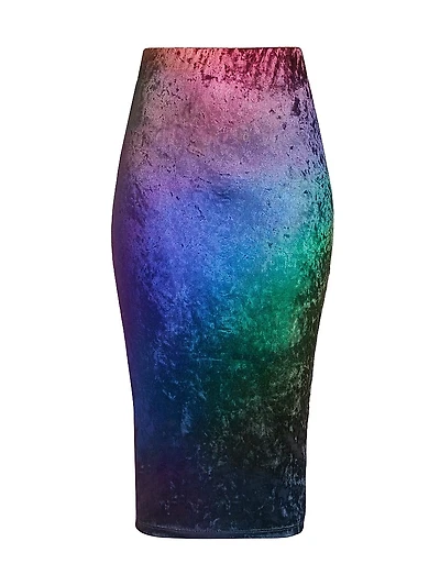 Prism Crushed Velvet Pencil Skirt