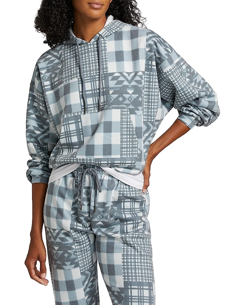 Patchwork Printed Hoodie
