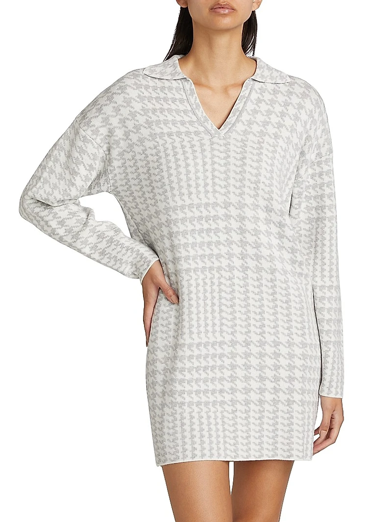 Houndstooth Knit Minidress