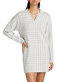 Houndstooth Knit Minidress